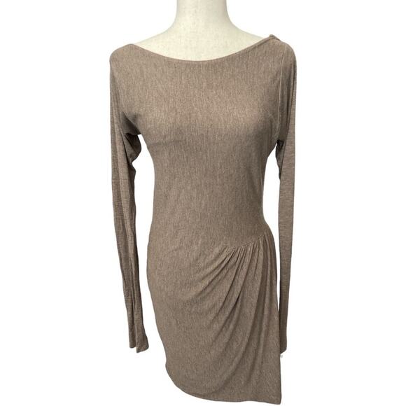 Rebecca Taylor Jersey Knit Taupe Bodycon Dress S - Picture 1 of 8